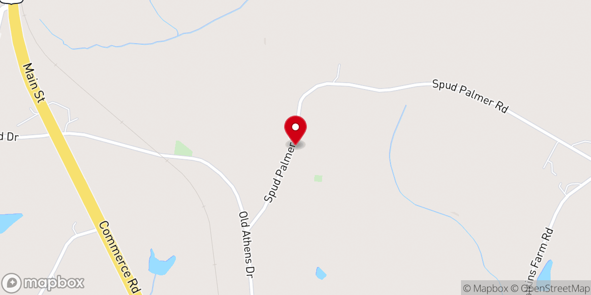 Map showing location of Huff Grove Baptist Church