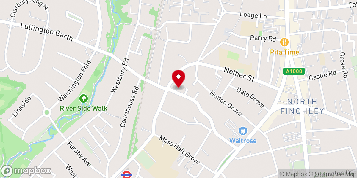 Map showing location of Finchley Quaker Meeting House