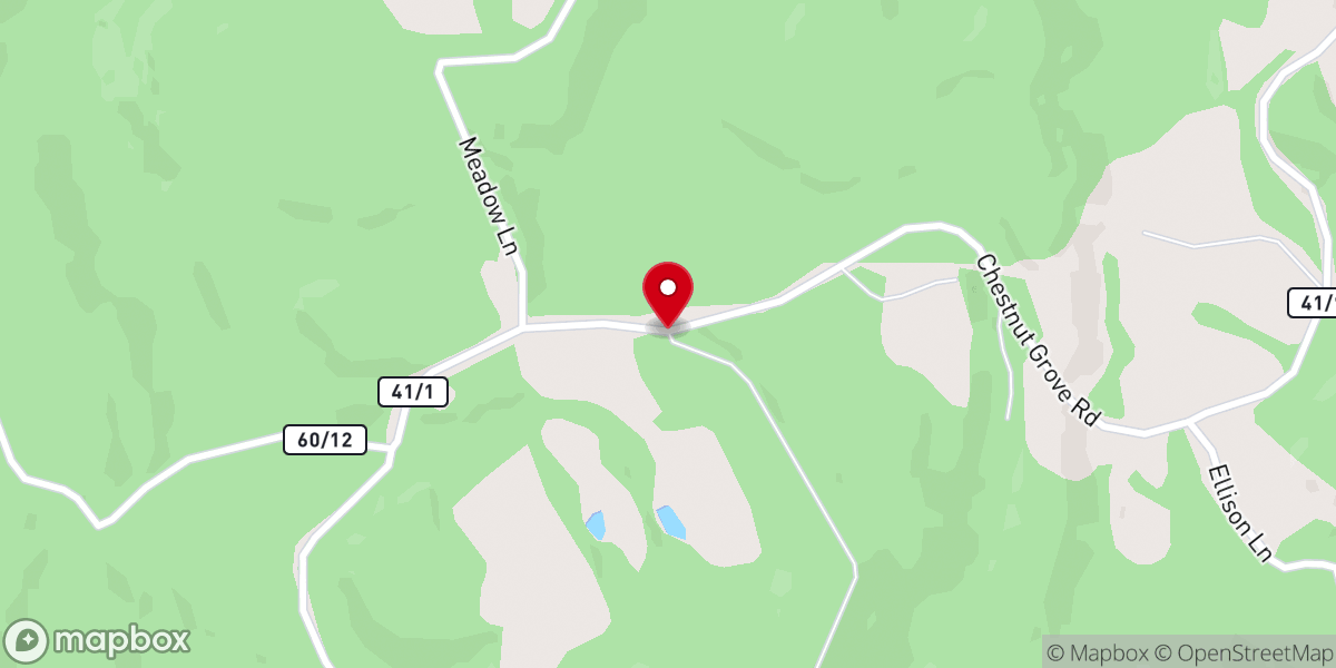 Map showing location of Chestnut Grove Church