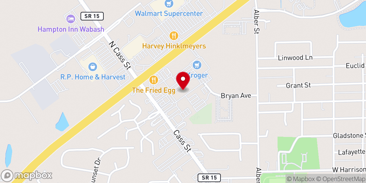 Map showing location of Wabash Hardware & Rental