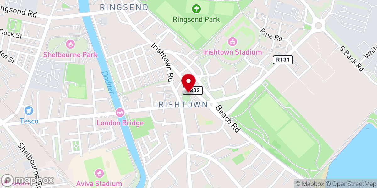 Map showing location of St Matthew’s Church of Ireland