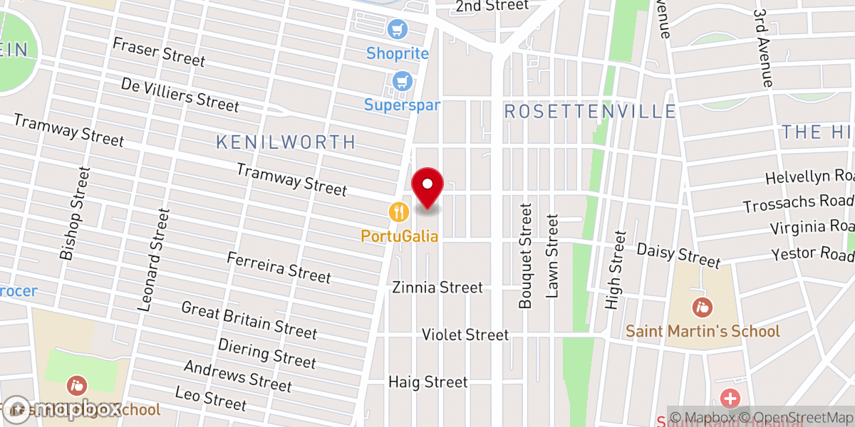 Map showing location of AFM Victory Celebration Church