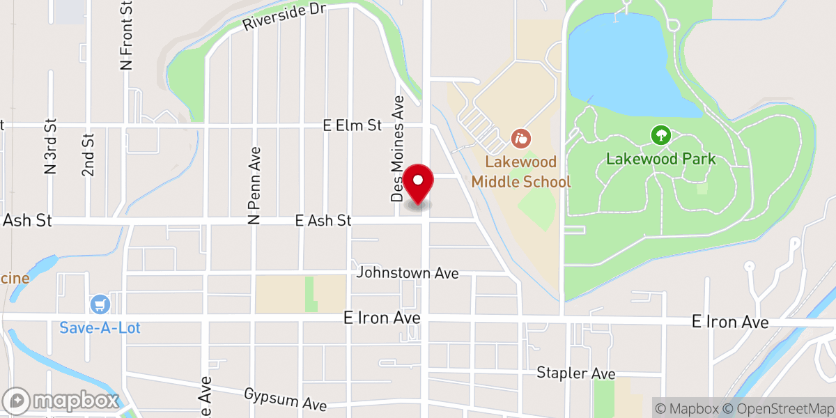 Map showing location of Cornerstone Community Church