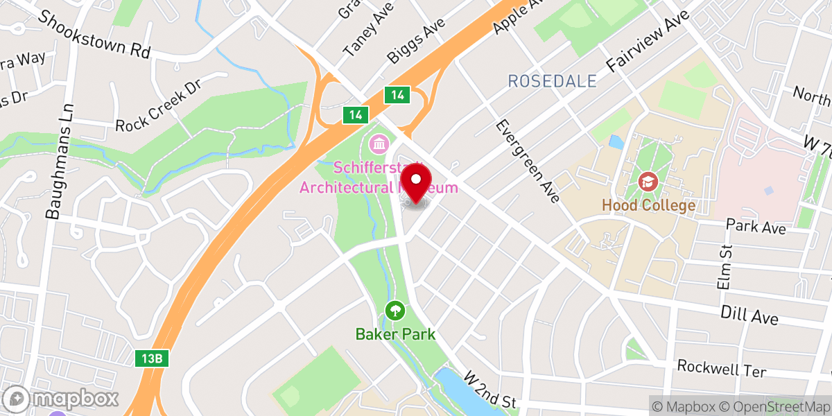 Map showing location of Frederick Church of the Brethren