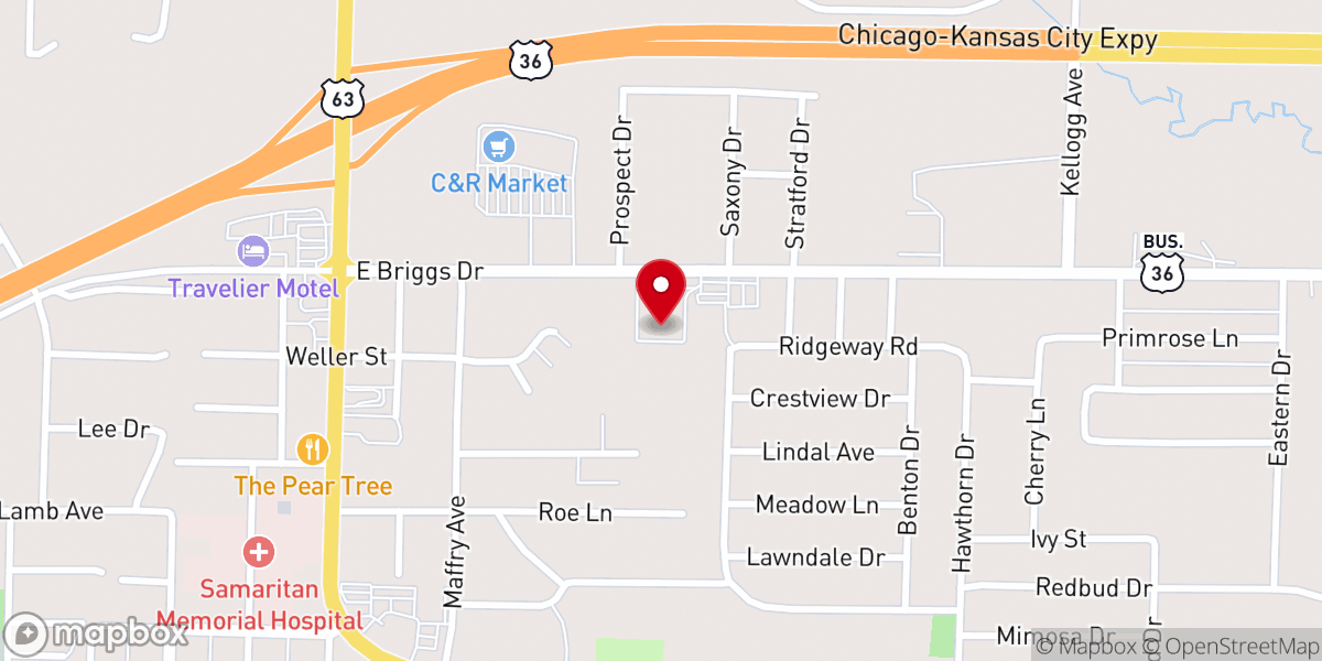 Map showing location of First Christian Church