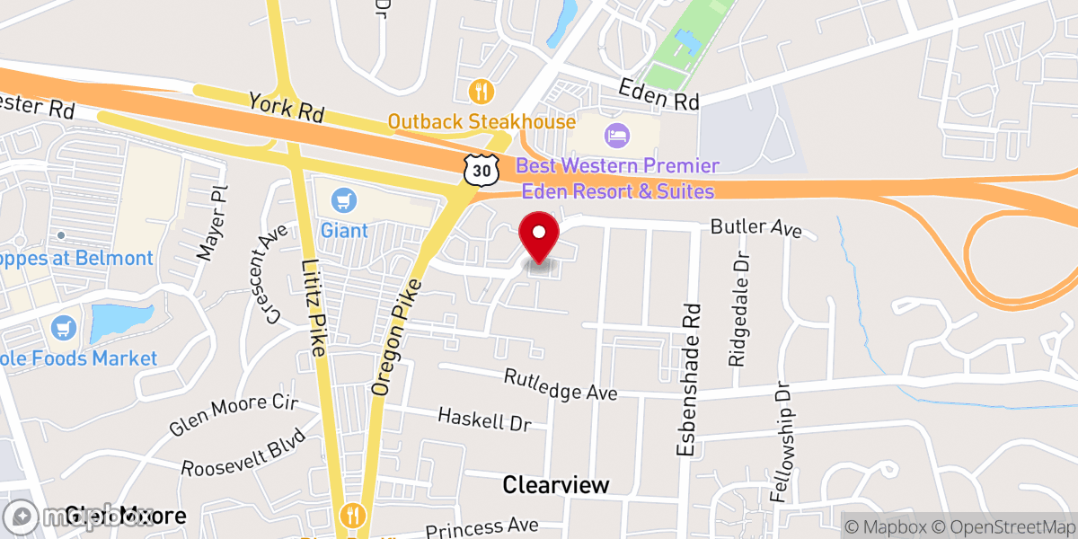 Map showing location of Redeemed Christian Church of God - RCCG Lancaster PA