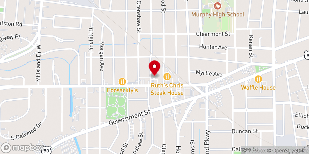 Map showing location of West Side Baptist Church