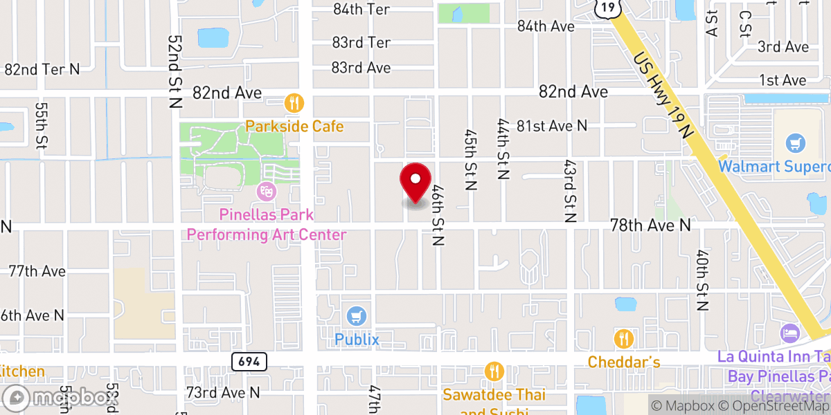 Map showing location of Sacred Heart Parish Center