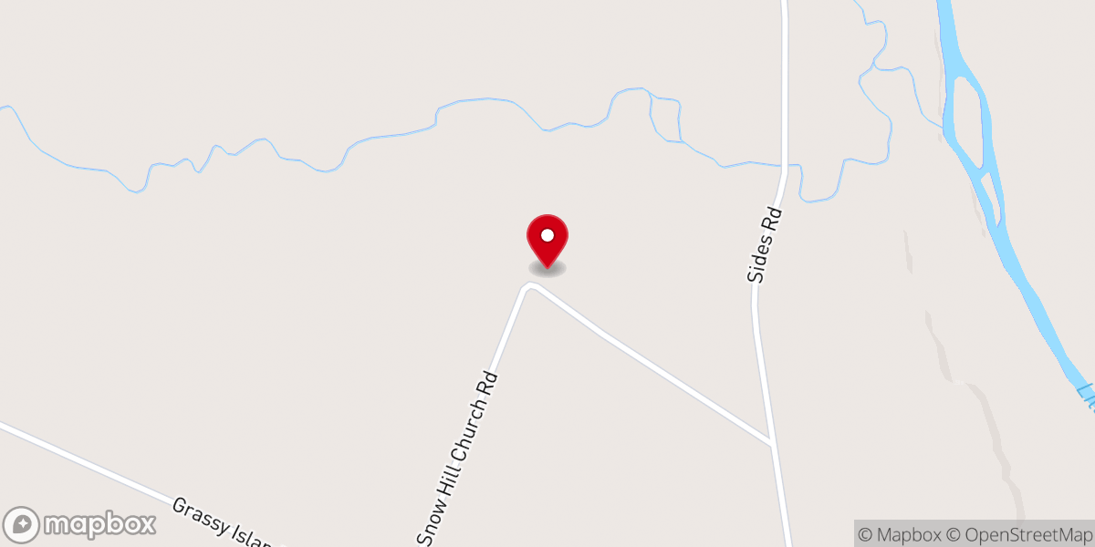 Map showing location of Snow Hill Baptist Church