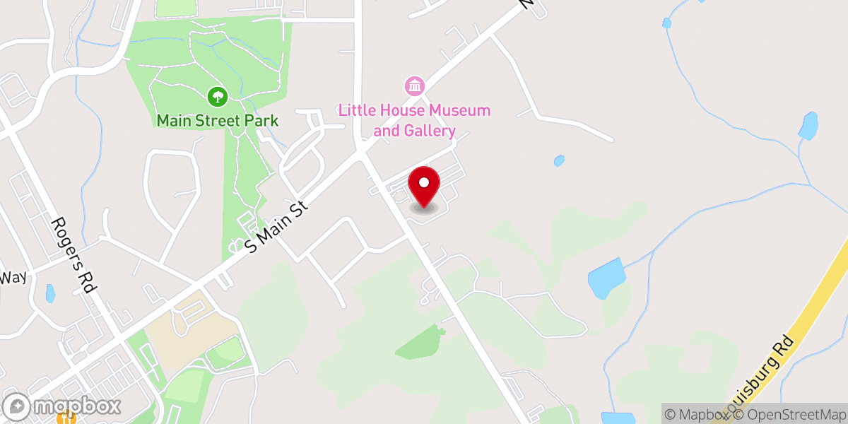 Map showing location of Rolesville Baptist Church
