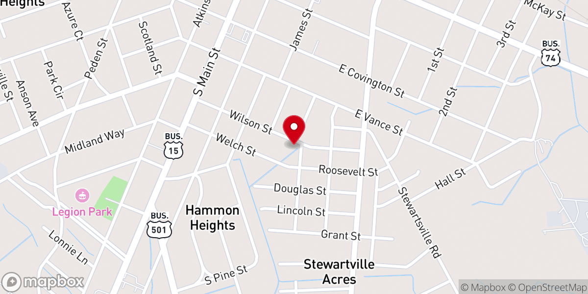 Map showing location of Wilson Chapel Holy Bible Church
