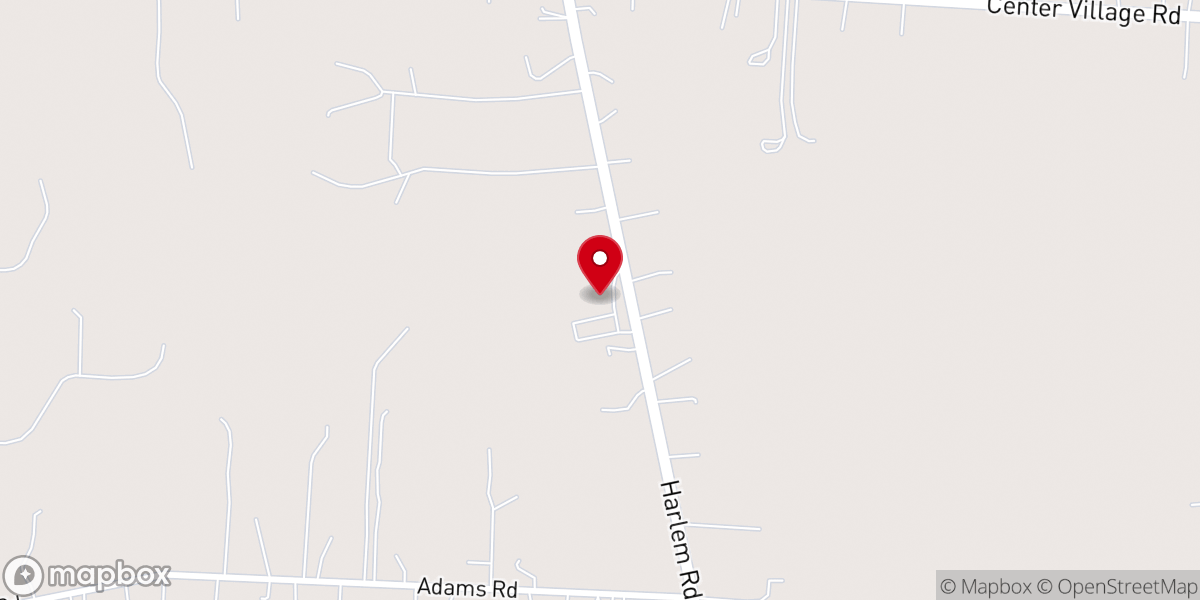 Map showing location of Harlem Road Church