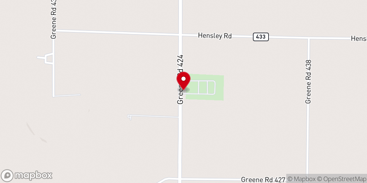 Map showing location of Harveys Chapel United Methodist Church