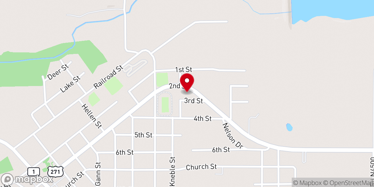 Map showing location of Kiamichi Valley Ministerial Alliance - Food Distribution Center