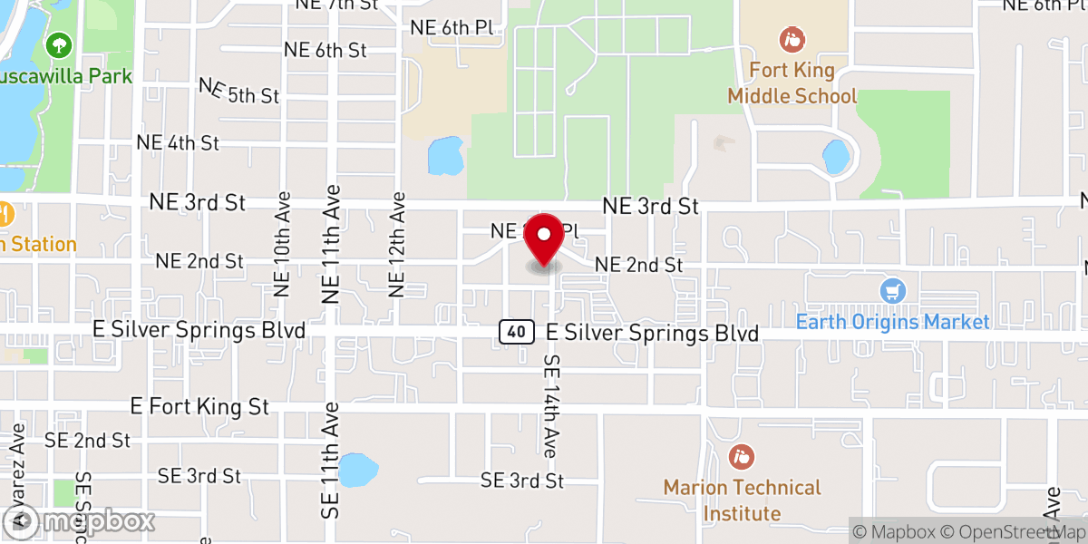 Map showing location of Live Oak Christian Fellowship