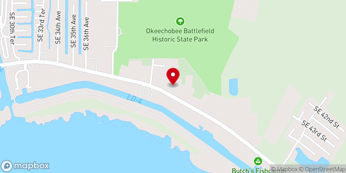 Map showing location of Treasure Island Baptist Church