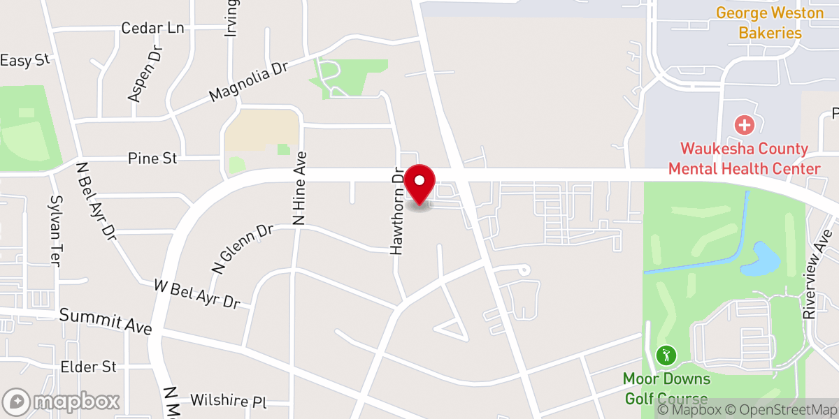 Map showing location of Fox River Christian Church (North Campus on Moreland Blvd)