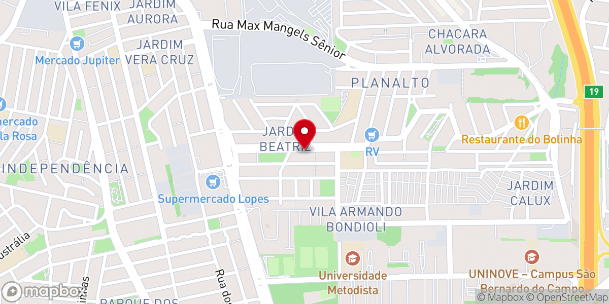 Map showing location of Igreja Pentecostal da Bíblia - SBC