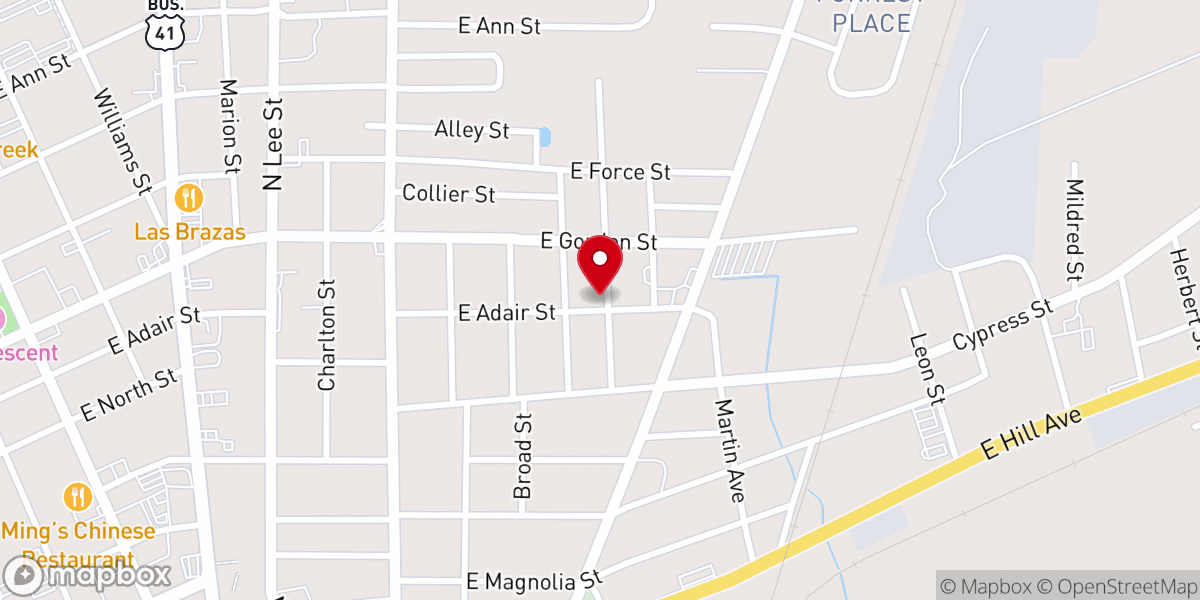 Map showing location of First Berean Baptist Church