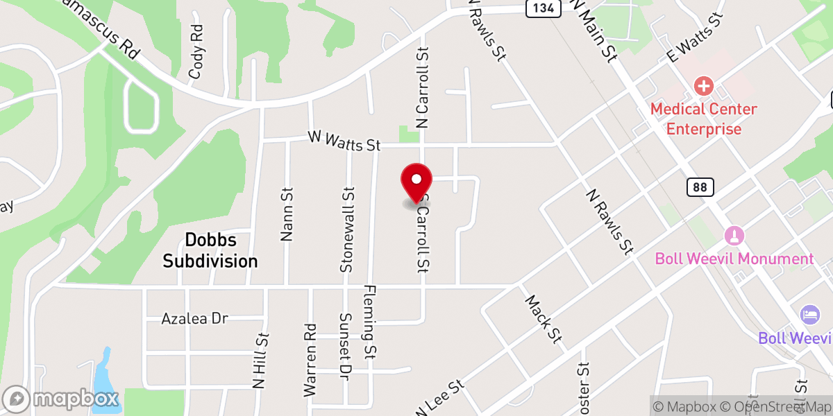 Map showing location of Coleman Virgil