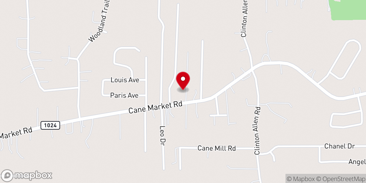 Map showing location of Cane Market Road Baptist Church