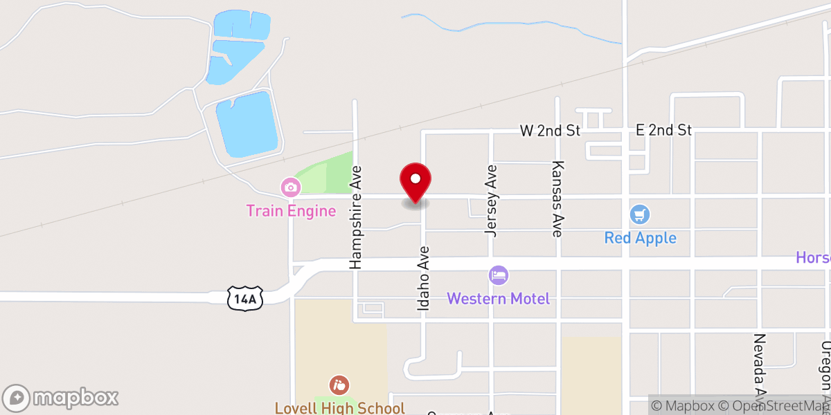 Map showing location of Assembly of God