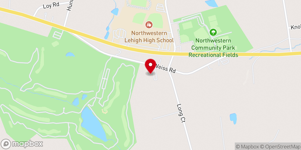 Map showing location of New Life Evangelical Lutheran Church
