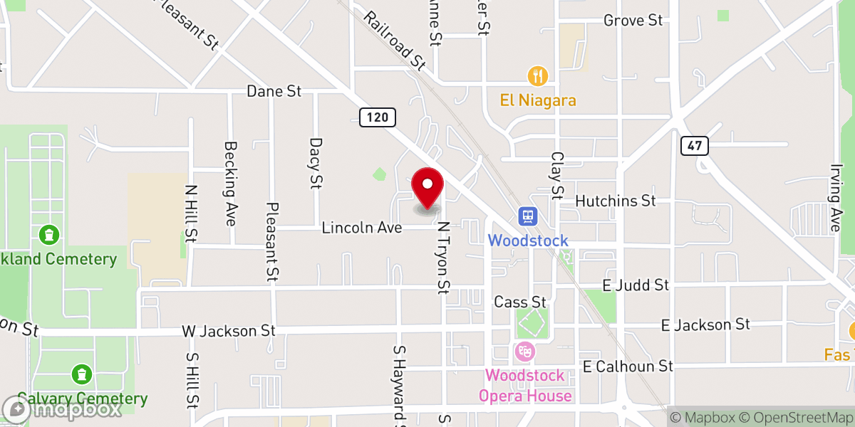 Map showing location of St. Mary Catholic Church