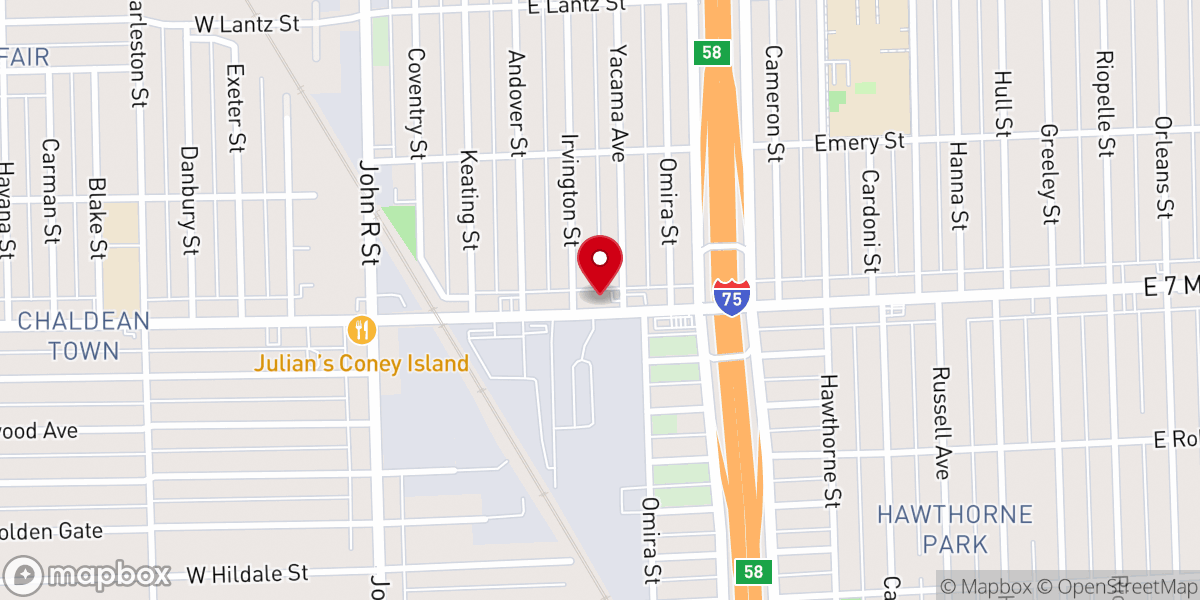 Map showing location of Glad Tidings Church of God in Christ