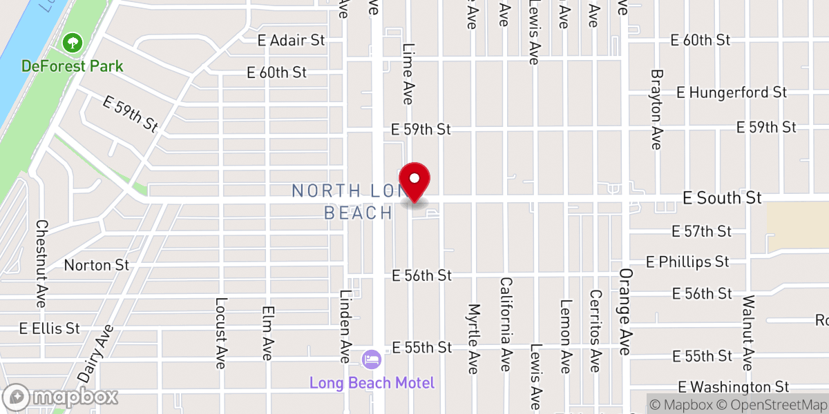 Map showing location of Calvary Chapel North Long Beach