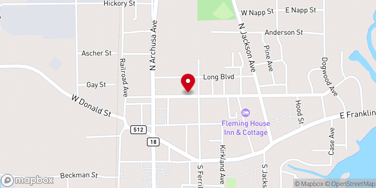 Map showing location of M & M Florist