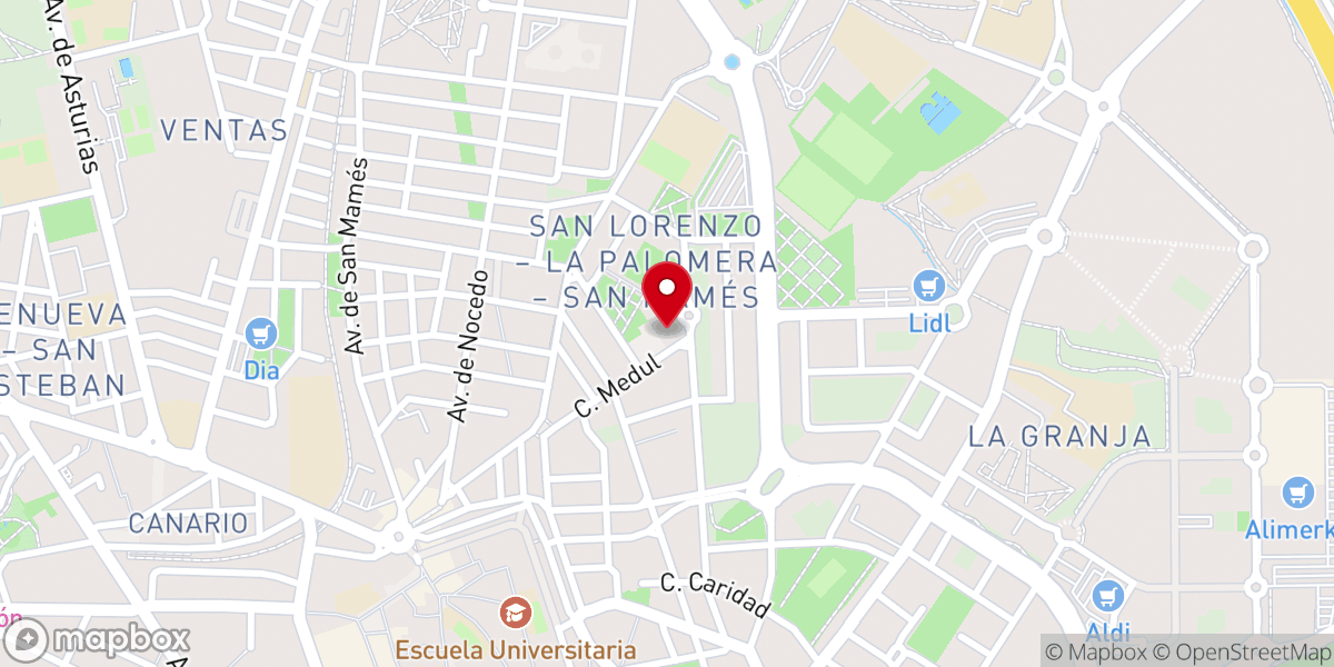 Map showing location of Parroquia El Salvador