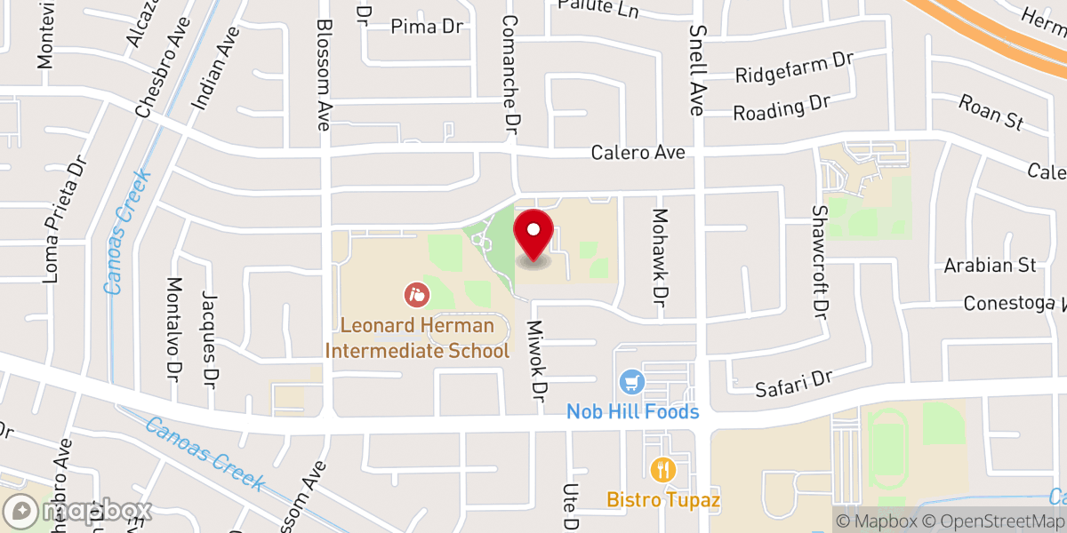 Map showing location of Victory Outreach San Jose