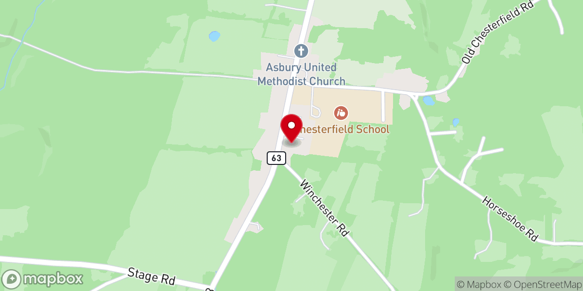Map showing location of Chesterfield Town Clerk