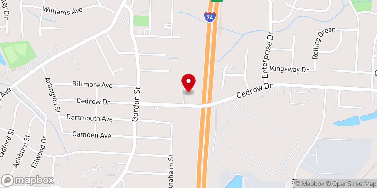 Map showing location of Memorial United Methodist Church
