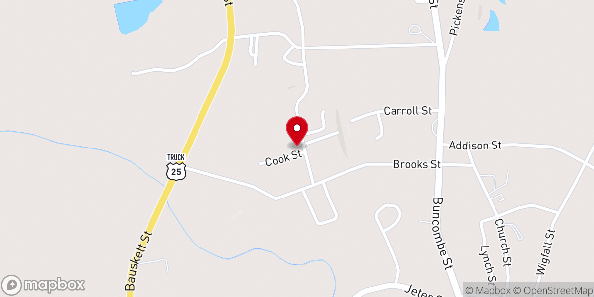 Map showing location of Rose Hill Church