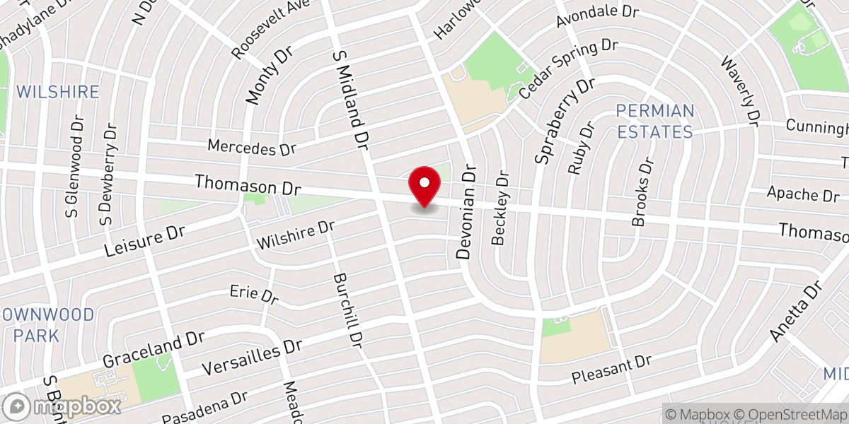 Map showing location of Temple Baptist Church