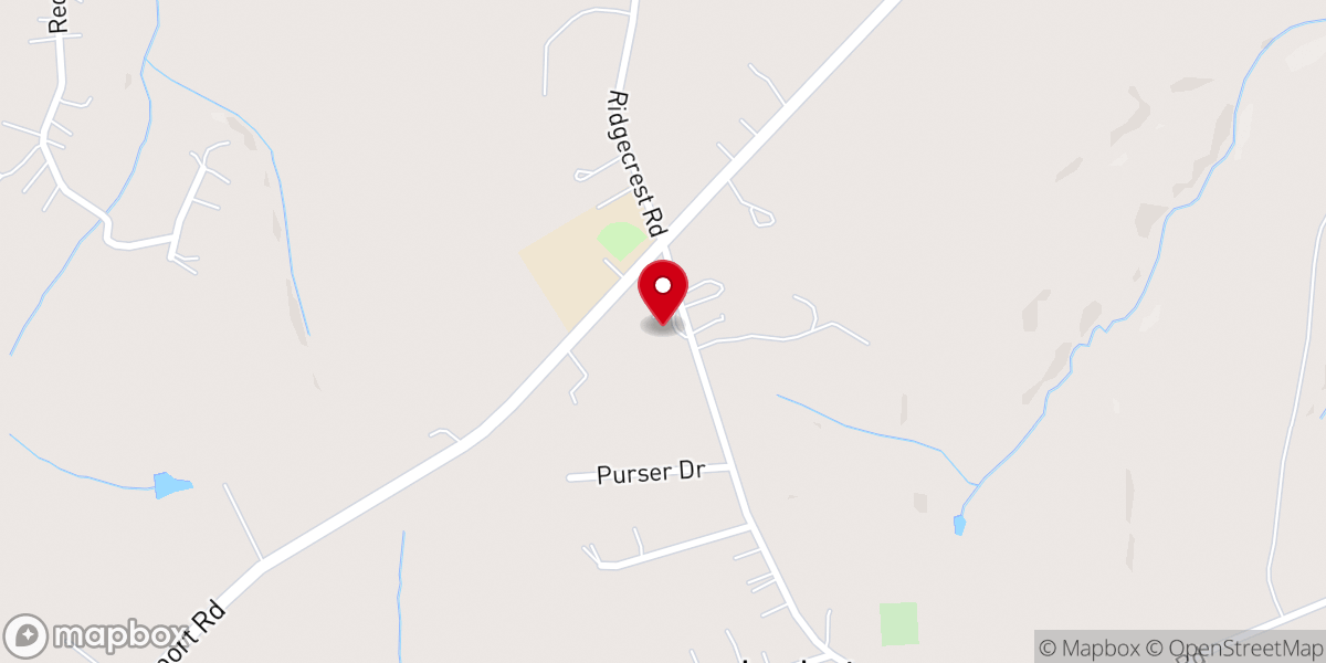 Map showing location of Ridgecrest Presbyterian Church