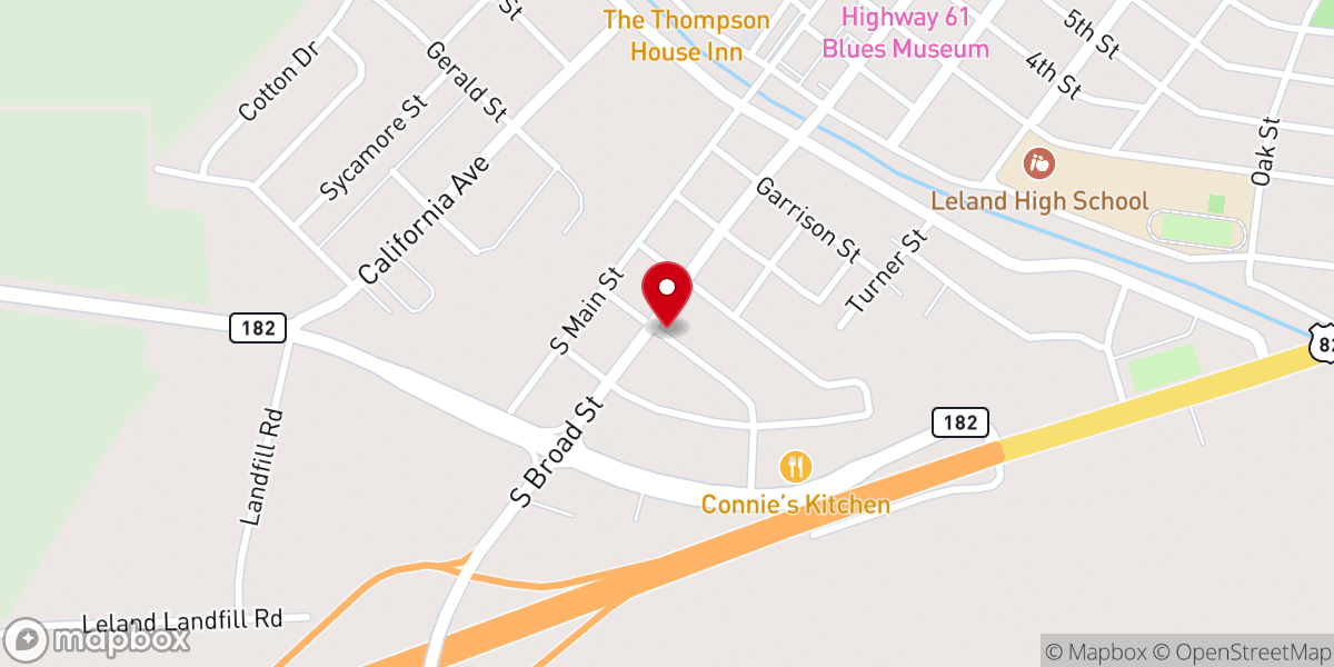Map showing location of New Zion Baptist Church