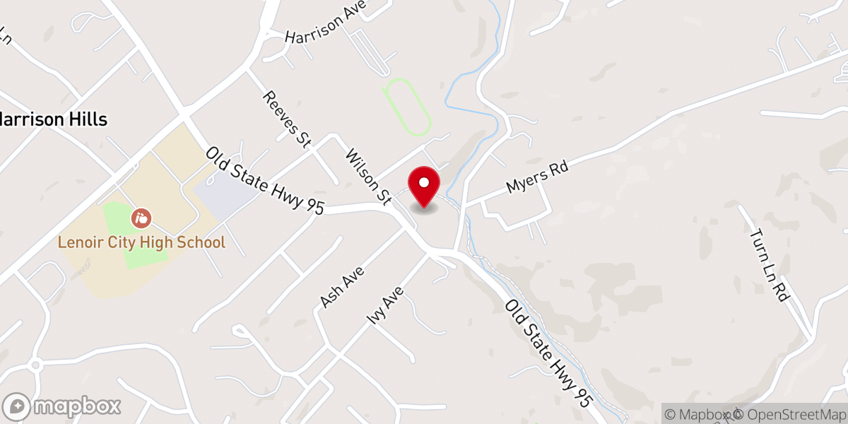 Map showing location of Kingston Pike Baptist Church