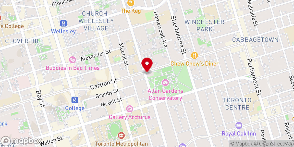 Map showing location of Grace Toronto Church