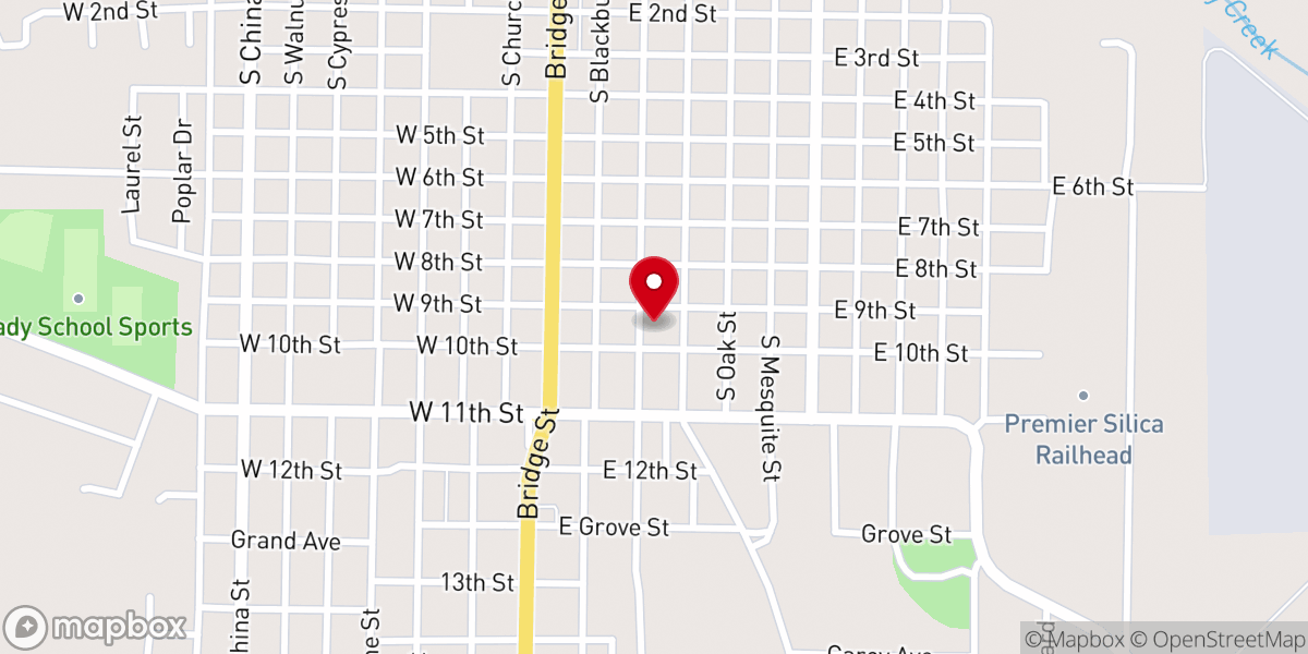 Map showing location of Leatherwood Memorial Chapels