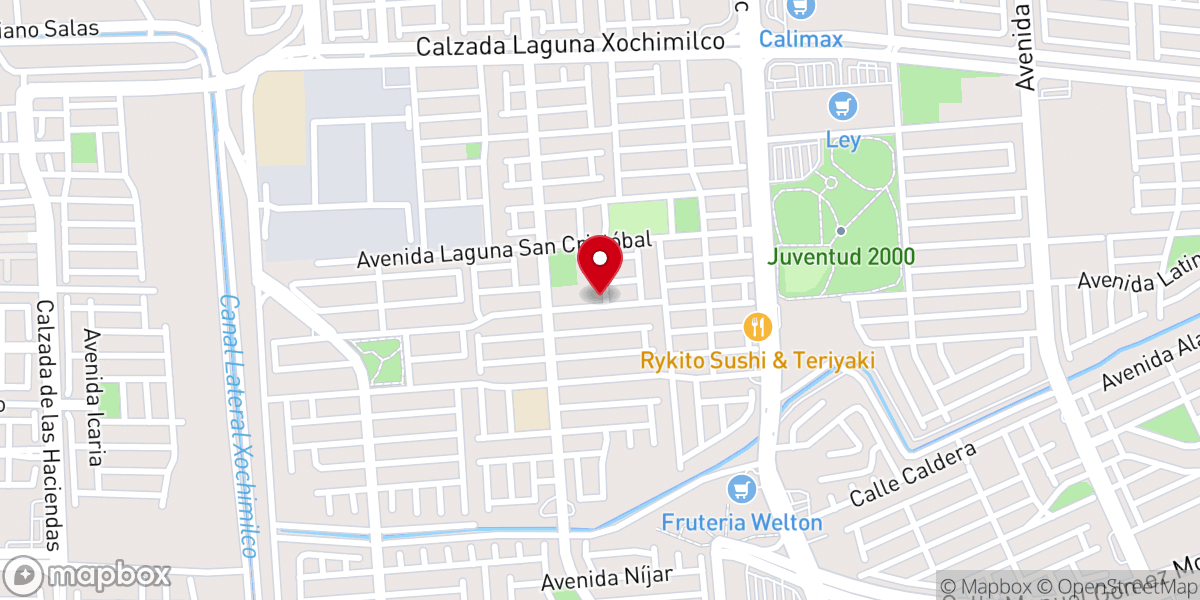 Map showing location of Rectoría San Felipe de Jesús