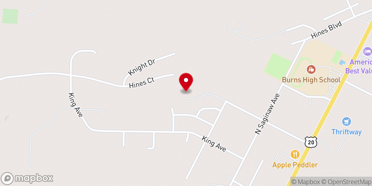 Map showing location of Church of the Nazarene Harney County