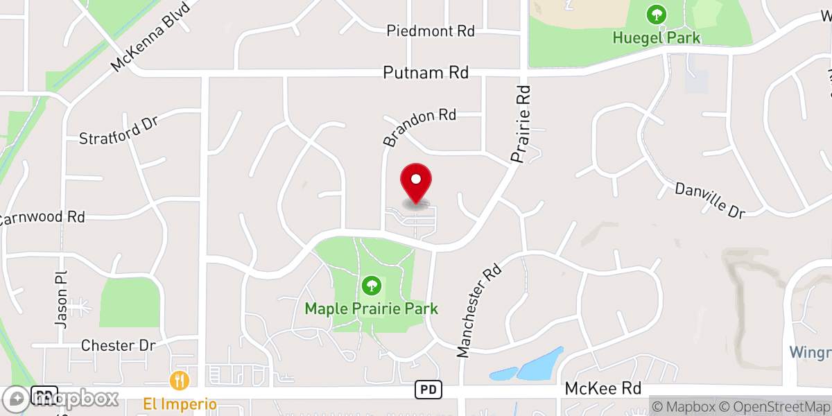 Map showing location of Dwelling House Church