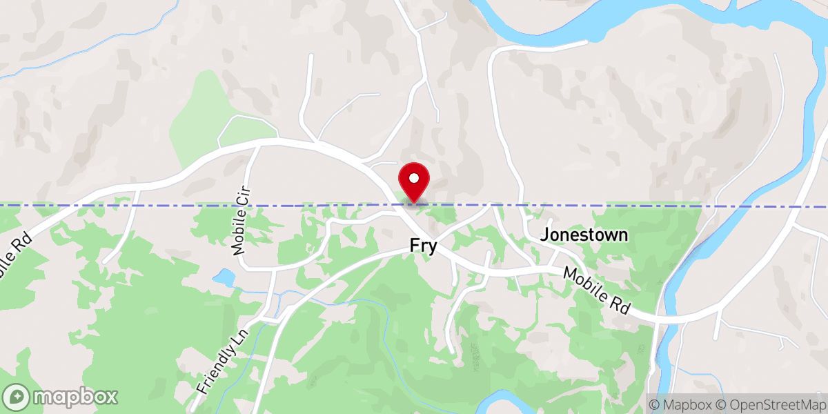 Map showing location of Fairview Baptist Church
