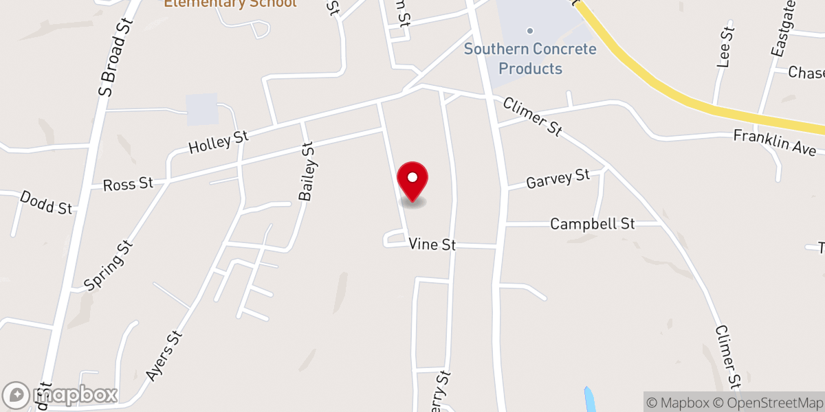 Map showing location of Lewis Chapel AME Church