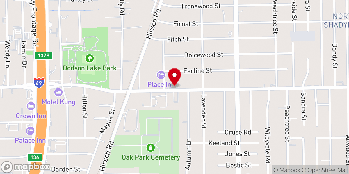 Map showing location of Greater Love Church