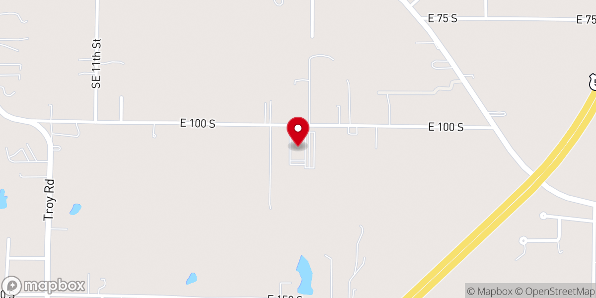 Map showing location of New Hope Christian Church