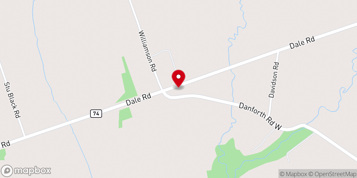 Map showing location of Rural Faith United Church